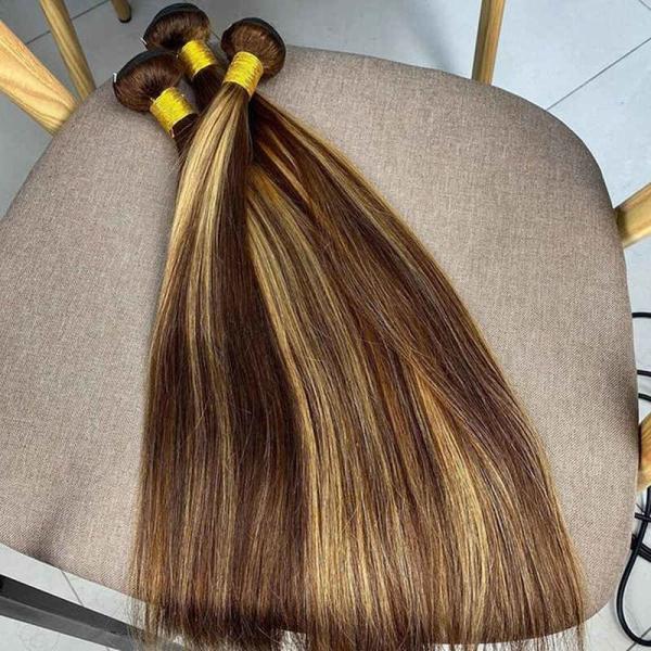 Destaque Piano Sombra Cores de cabelo humano feixes Perucas retas P4 27