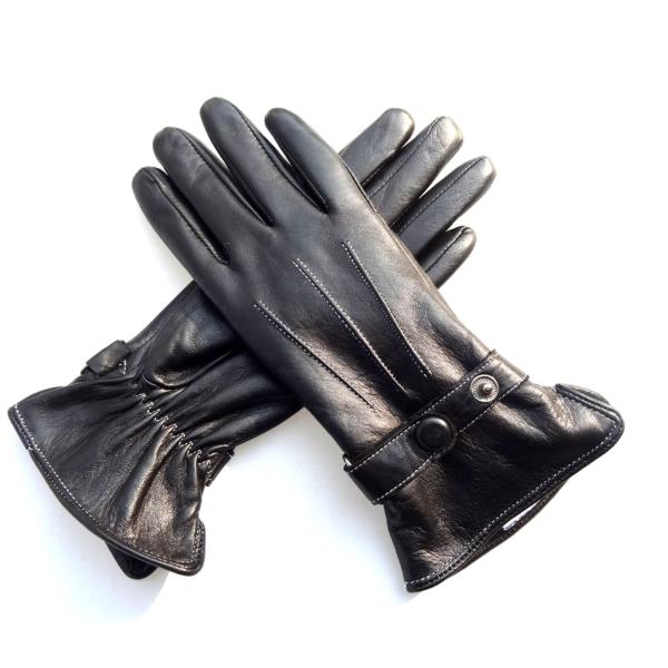 Plain Fashion Mens Soft Leather Gloves Keep Warm Lambskin Sheepskin OEM Design