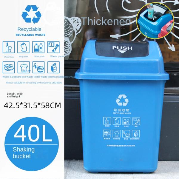 Large square Bucket Garbage Sorting Trash Can 40L Kitchen Restaurant Trash Box 60L Plastic Sanitation Garbage Can
