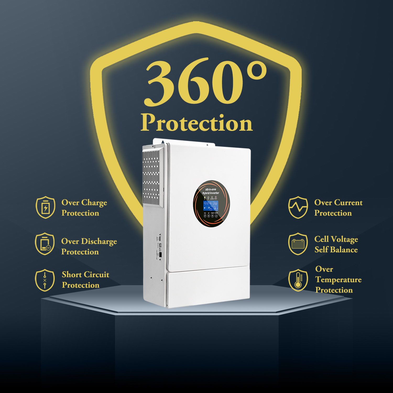 All-in-One Solar Energy Storage Inverter For Home, Yacht, Commercial & Street Monitoring Power Supply