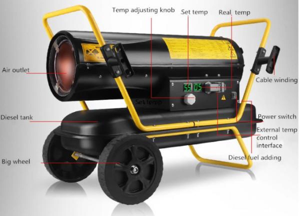 Thermostat Diesel Oil Gas Electric Poultry House Heater Automatic Diesel Kerosene Movable Air Heater