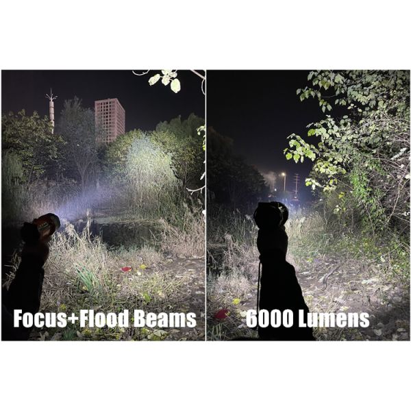 Compact 6000 Lumens Rechargeable LED Spotlight IP66 For Marine Site