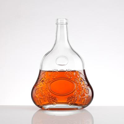 Hot Stamping Surface Handling 375/500/750/1000ml Luxury Square Whisky Gin Glass Bottles