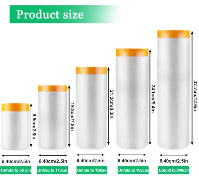 16m Length Stretch Film For High Temperature Outdoor Auto Paint Refinish Masking Paper
