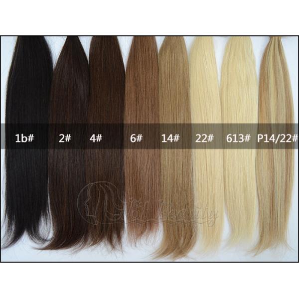 Straight Wave Golden Real Hair Clip In Hair Extensions for Short Hair -18 inch