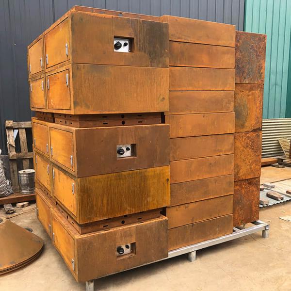 OEM Rustic  Rectangular Garden Gas Fire Pit Natural Gas Outdoor Firepit 0.8m