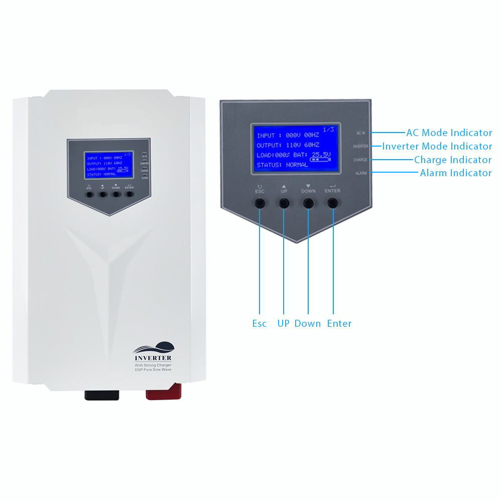 UL 500w 1000w 1200w 2000 Вт Солнечный инвертор Чистый силовой инвертор 12v 220v