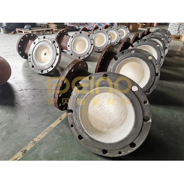 Diameter 250mm Alumina Ceramic Elbow Wear Resistant Ceramic Lined Steel Pipe