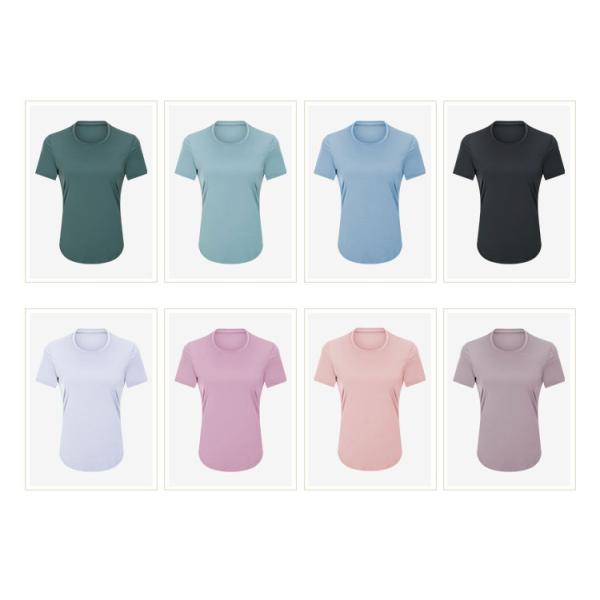 Рукава краткости одежды сухих женщин Richee пригонки рубашки атлетического бежать