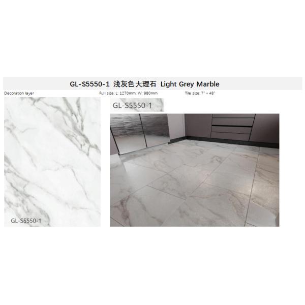 6mm Light Grey Marble Vinyl Flooring Dampproof Nature Friendly Scratch Resistant GKBM Greenpy GL-S5550-1