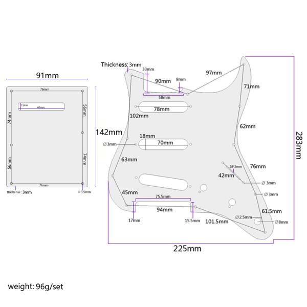 Бамбуковый электрический гитарный пикгард SSS 11 отверстий с задней платой винтов для электрической гитары ST аксессуары