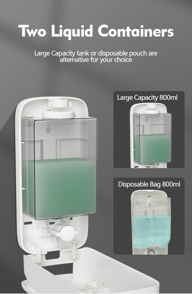Modern Wall Mounted Pump Soap Dispenser 800ML Refillable For Home Hotel Bathroom Kitchen