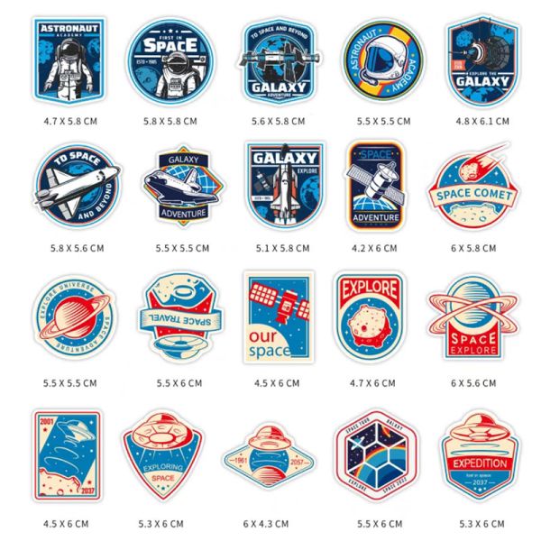 OEM Rocket Moon Planet Kiss Cut Stickers Astronaut Car Decal