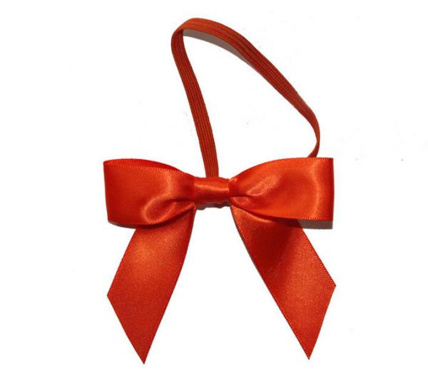 3Inch Personalized Tie satin ribbon bow , Floral , Elastic , twist tie gift bow