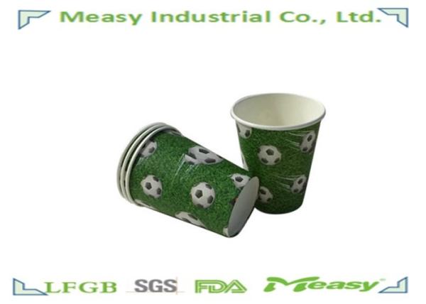 7.5OZ Disposable Paper Cup For Hot Drinking With Soccer Printed