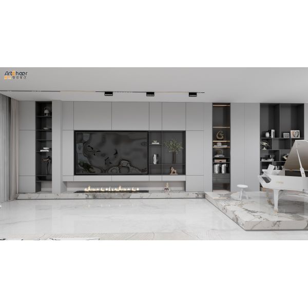 Adjustable Height Extendable Wall Mounted TV Cabinet with Customized Size for Living Room
