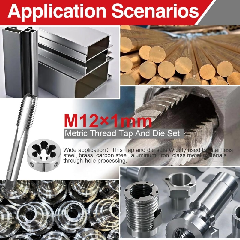 Premium HSS M12 x 1.0 Tap and Round Die | 6H Tolerance Precision Threading Solution