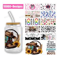 Double face personnalisée 3D UV DTF enveloppe enveloppe de tasse pour 16Oz Libbey verre tasses de tasse froide en gros