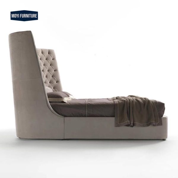 Italian Minimalist Light Luxury Leather Double Bed Modern Simple Designer Creative Small Bedroom Cowhide Wedding Bed