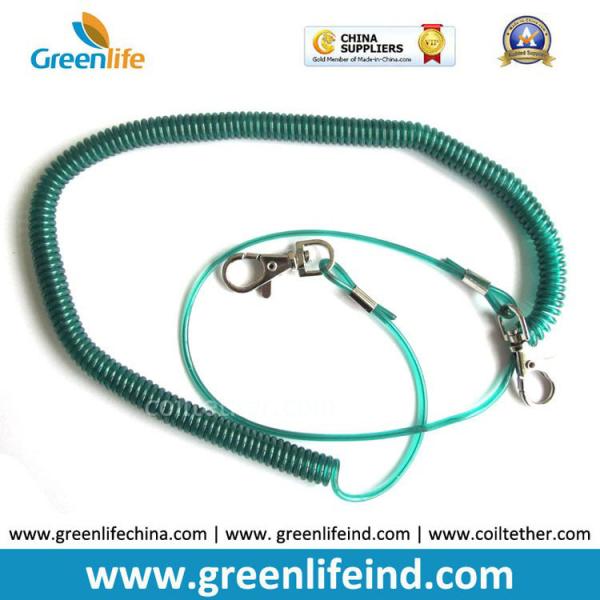 Wholesale Greenlife Factory Robster Clip Stretch Transparent Yellow 5M Tool Coil Lanyard for Fishing anti-drop