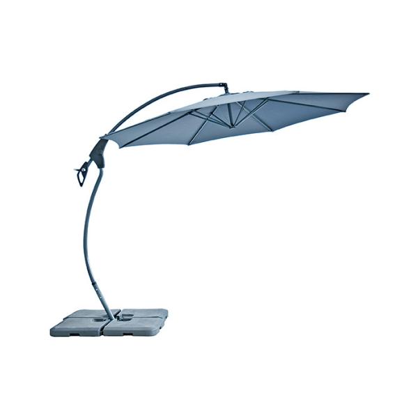 Aluminum Bend Offset Outdoor Hanging Umbrella With Base φ250x245cm Size