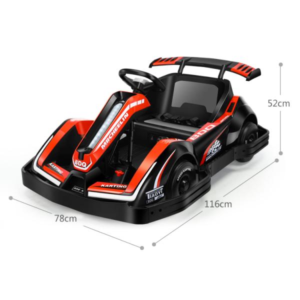 G.W. N.W 19kg/16kgs Kids Outdoor Electric Go Kart Car 12V Battery Power and 4 Wheels