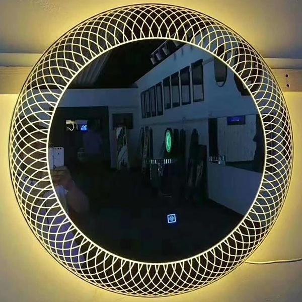 CE Certified Fiber Laser Glass Marking Machine for Bedroom Oval Hanging Wall LED Mirror