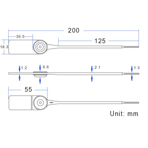 PP And Stainless Steel Plastic Safety Seals For Tamper Evident Disposable Security Lock