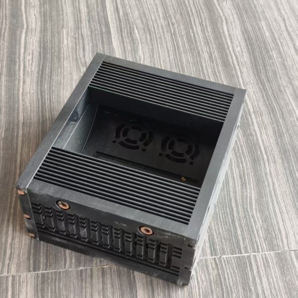 Black Anodized Air Cooling Heatsink Chassis CNC Machined For Industrial Automation
