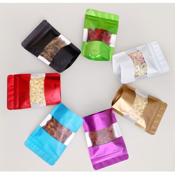 Colorful Zipper Aluminium Foil Stand Up Pouch Metalized Polyester Pouches