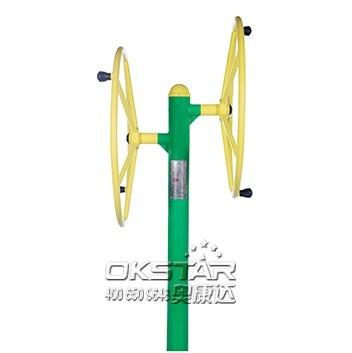 outdoor gym equipment steel based zinc powder coating Rotating Wheel-OK-J01A