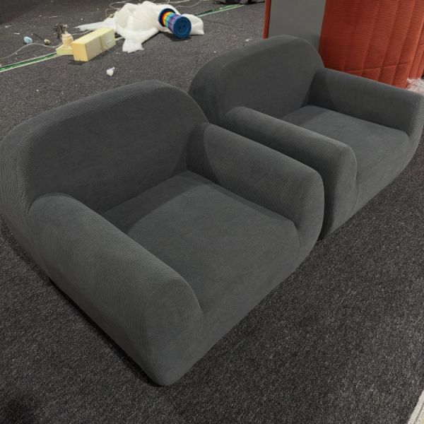 Modern Single Person Reclining Square Leisure Sofa Chair with Sponge Fabric Compressed Sofa for Living Room & Bedroom Villa Use