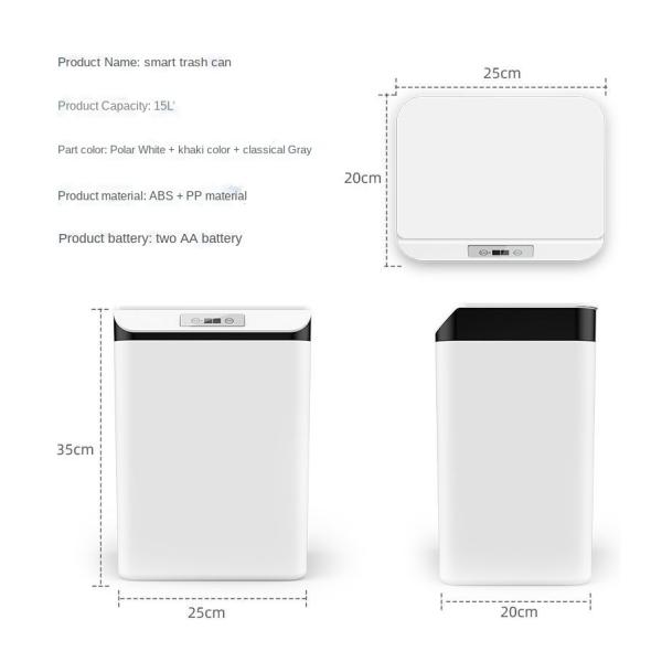 Intelligent Inductive Household Bedroom Living Room Toilet Toilet with Cover Creative Automatic Electric Induction Garbage Can
