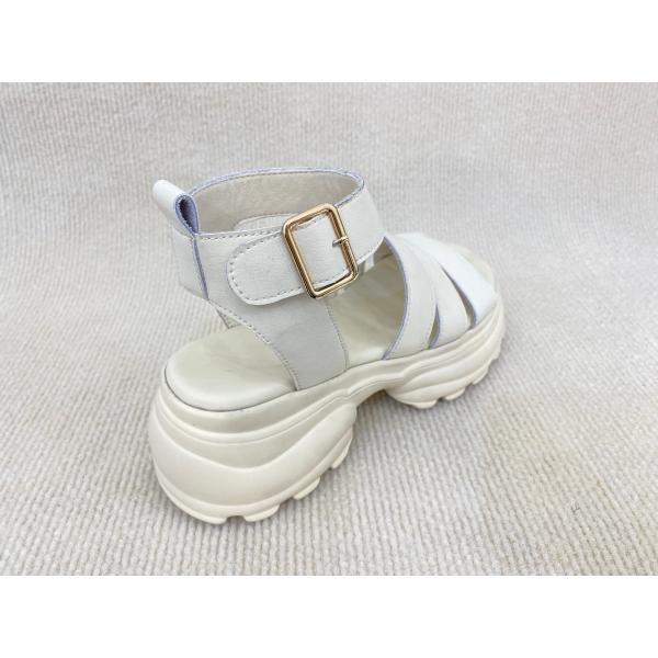Breathable Microfiber Summer Sandals PU White Sandals For Women