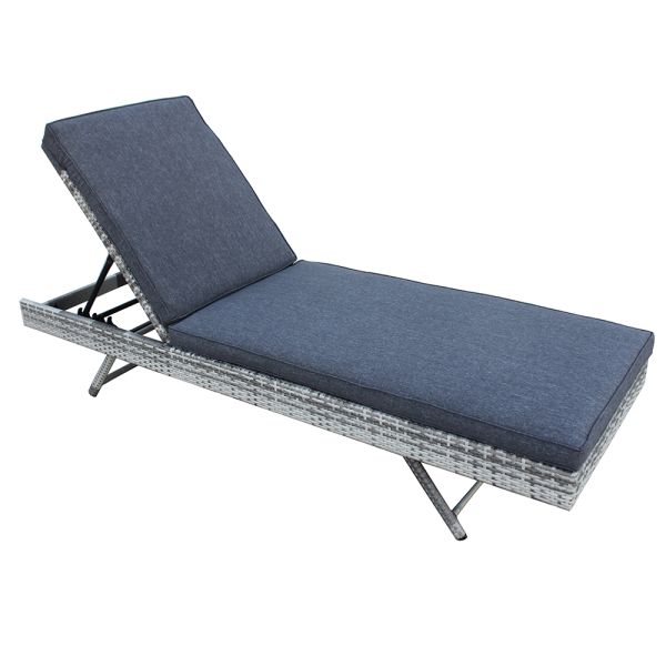 Factory Direct Delivery Rattan Patio Sets with Cushion Waterproof Fabric Outdoor Furniture Poolside Sun Lounger