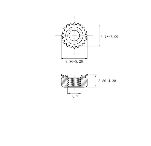 304 Stainless Steel Metric M4-0.7 K-Lock Nut (Keps)