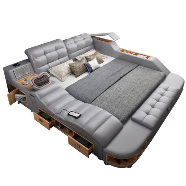 ISO9001 King Queen Size Platform Bed Frame Multifunctional Bedroom Furniture