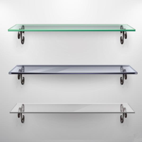 Prateleira de aço inoxidável 8 mm vidro temperado triturado endurecido para mesa de chuveiro sem quadro