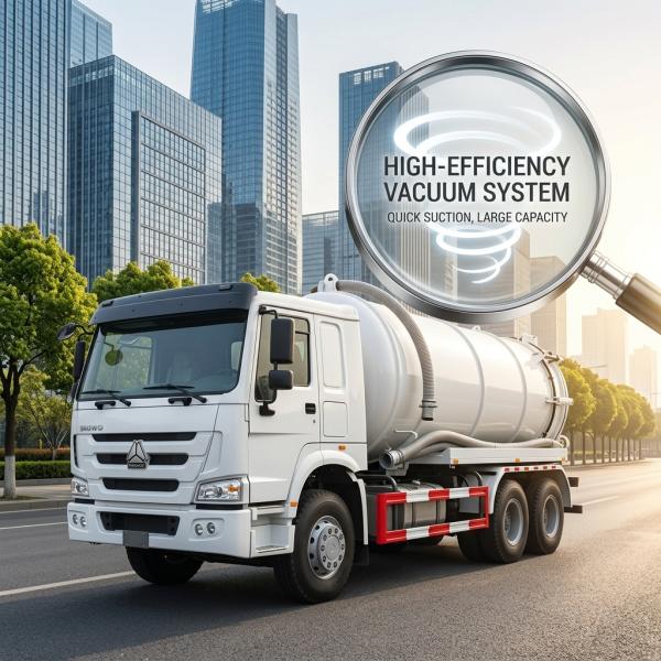 Sewage Suction Truck SINOTRUK HOWO for Sanitation Enterprise 20CBM LHD 336HP