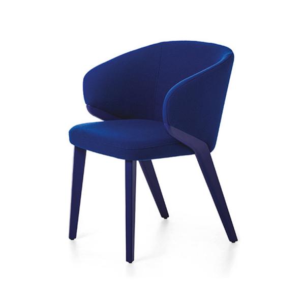 Modern Solid Ash Wood Frame Accent Chair Linen Fabric Nora Armchair
