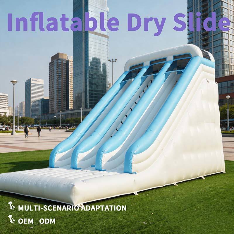 Commercial 2 Lane Inflatable Dry Slide, 0.55mm PVC Racing Slide for Kids & Adults