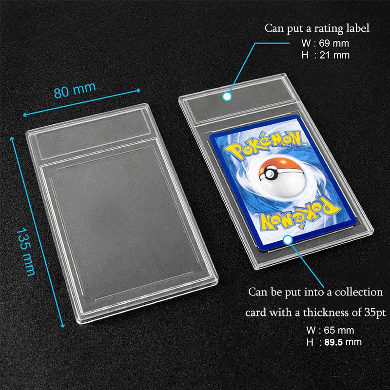 Custom Print Logo Ultrasonic 35PT Graded Sports Card Slab Trading Card Holder Hard Plastic Case for PSA Slab