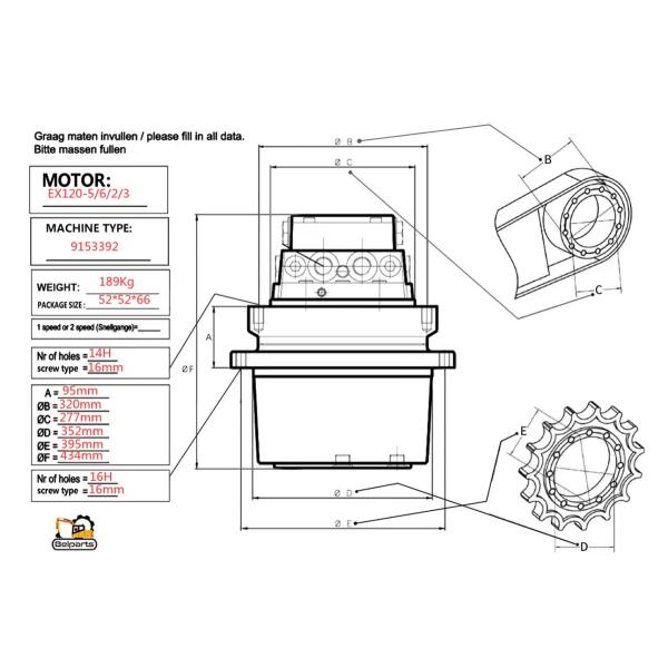 Hitachi EX120-5 EX120-6 EX120-2 EX120-3 Final Drive For 9150030 Excavator Spare Parts