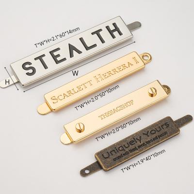 Customized Antique Brass Name Plate Metal Label For Bag Decoration SGS Certified