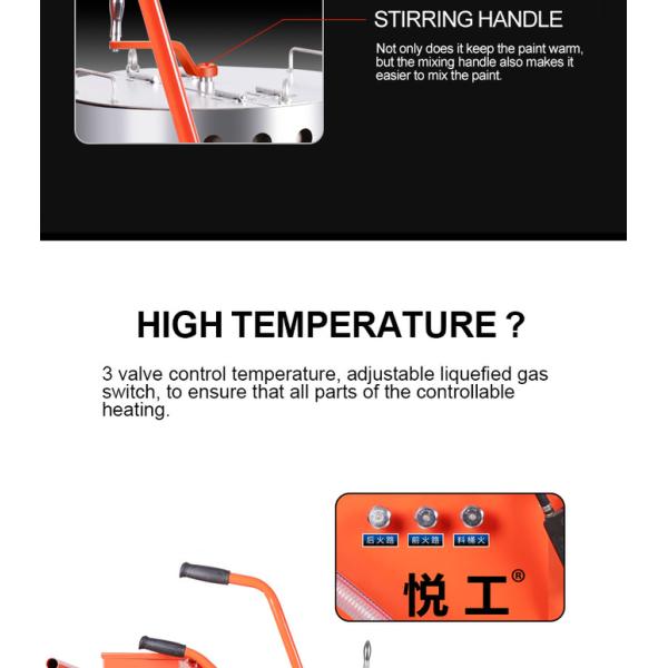 Parking Lots Stadium Road Marking Machine Diesel 6.5HP 10 L/Min 250 Bar Hydraulic Straight Line Cold Melt Spray