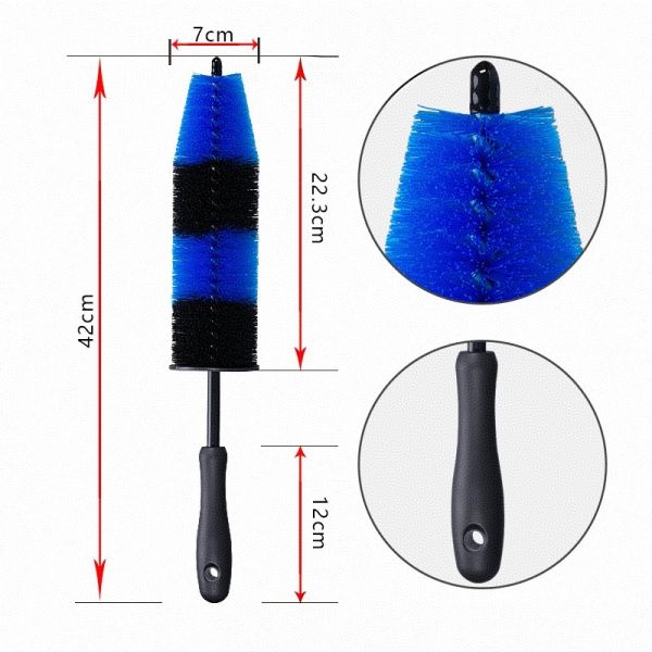 Flexible Long Soft Bristle Car Wheel Detailing Brush