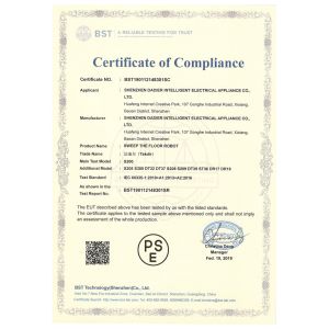 Shenzhen Takdir Intelligent Electric Appliances Co., Ltd Certifications
