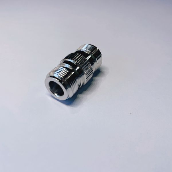 Brass Plated RF Adapter N Type Female to Female DC-6GHz Gold-Plated PTFE Insulator
