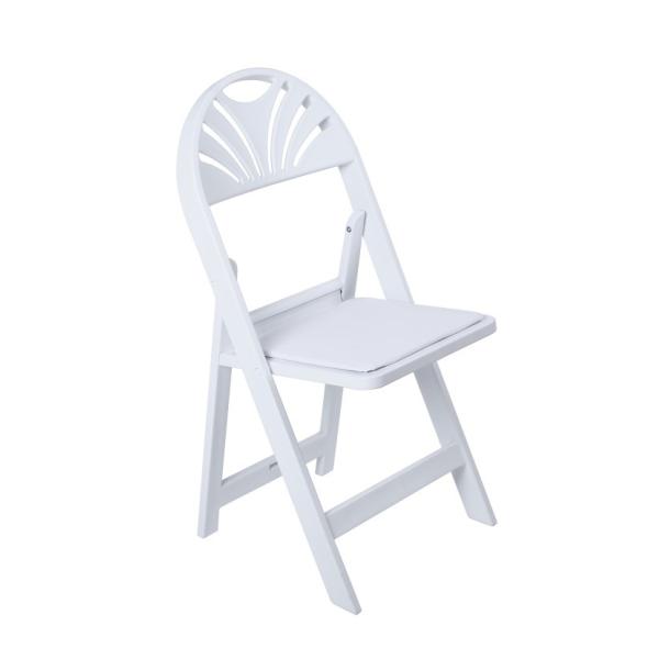 Foldable White Resin Metal Plastic Garden Chair for Event and Weddings Rental at Hotel