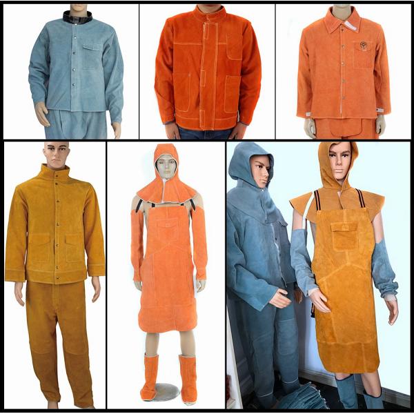 Durable Cow Leather Welding Clothes Long Coat Apron Protection Clothes PPE Safety Wear
